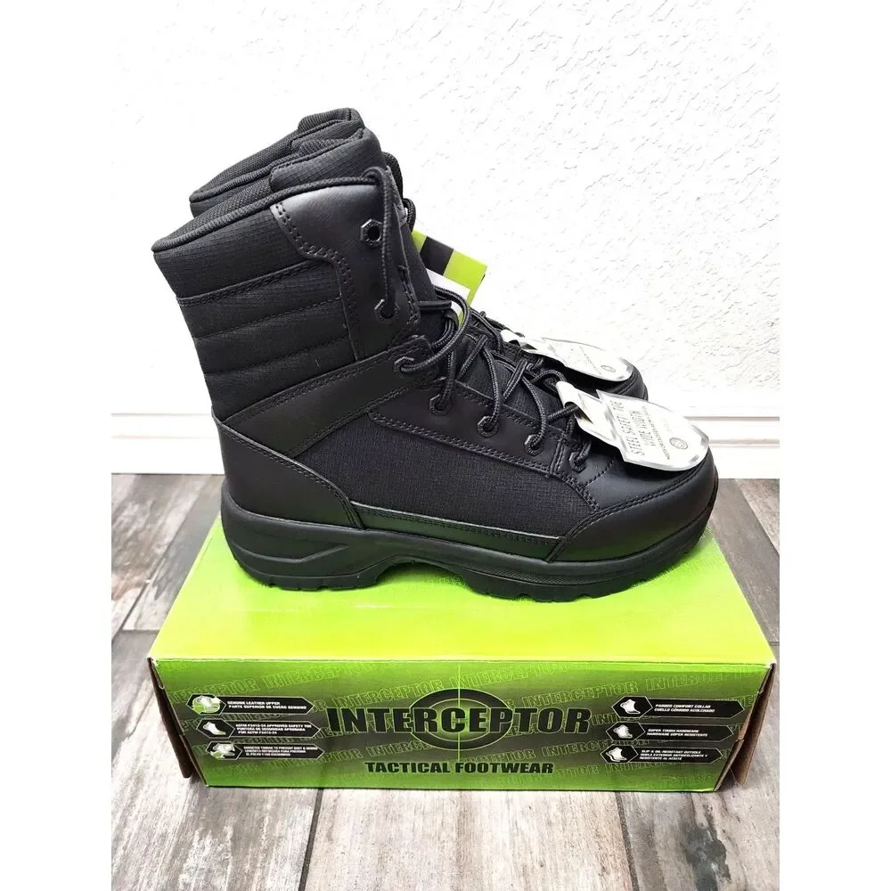 Size 10W Steel Toe Tactical Work & Safety Boots - Interceptor . New w/ Tags